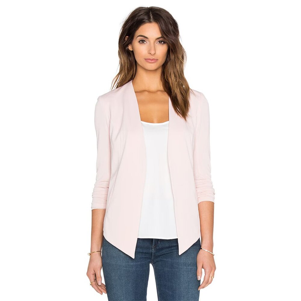BCBGeneration Drape Front Blazer Jacket, Color: Rose Smoke, Size: Medium